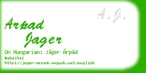 arpad jager business card