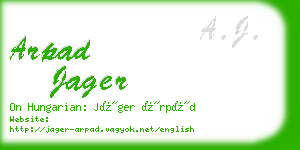 arpad jager business card